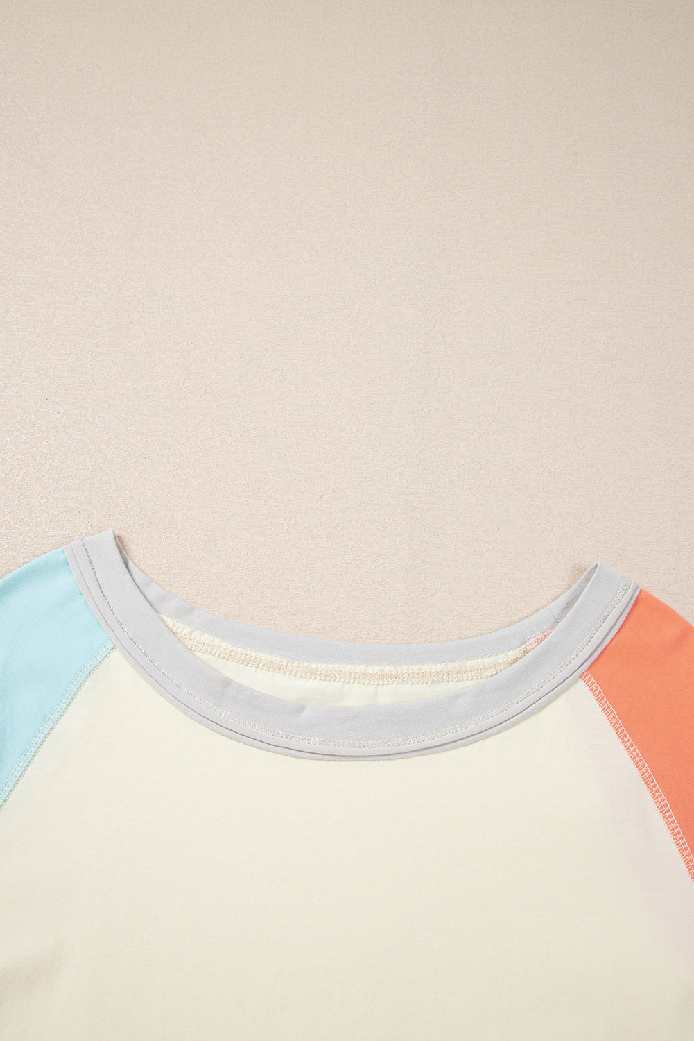 Colorblock Patchwork Crew Neck Long Sleeve Top