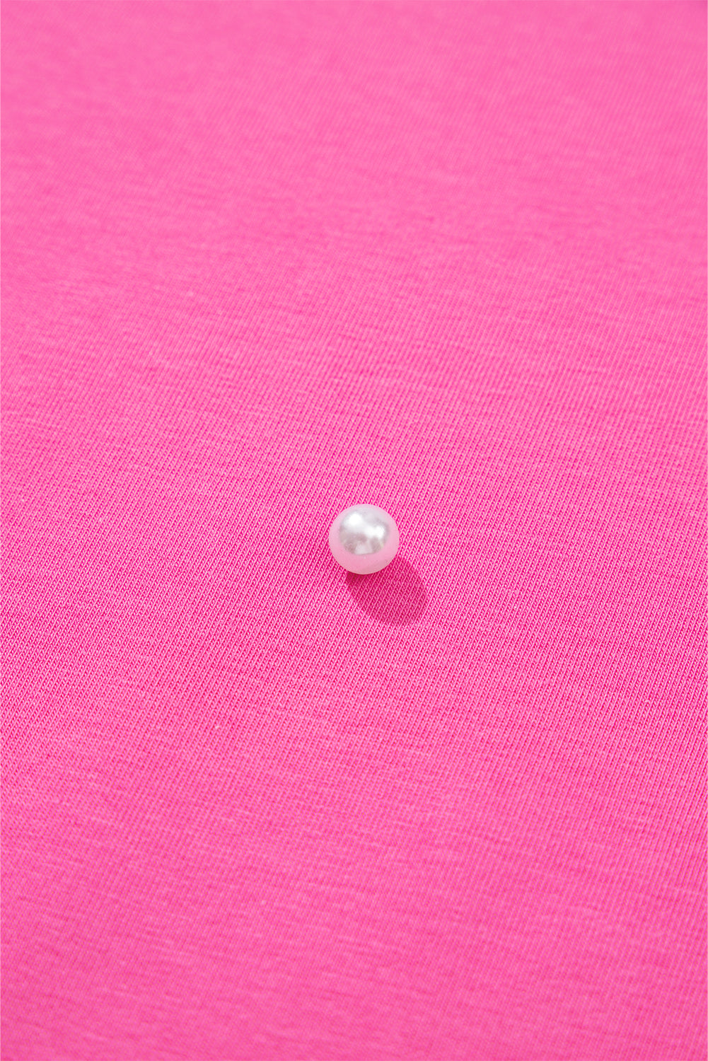 Pearl Beaded Drop Shoulder Crewneck T Shirt