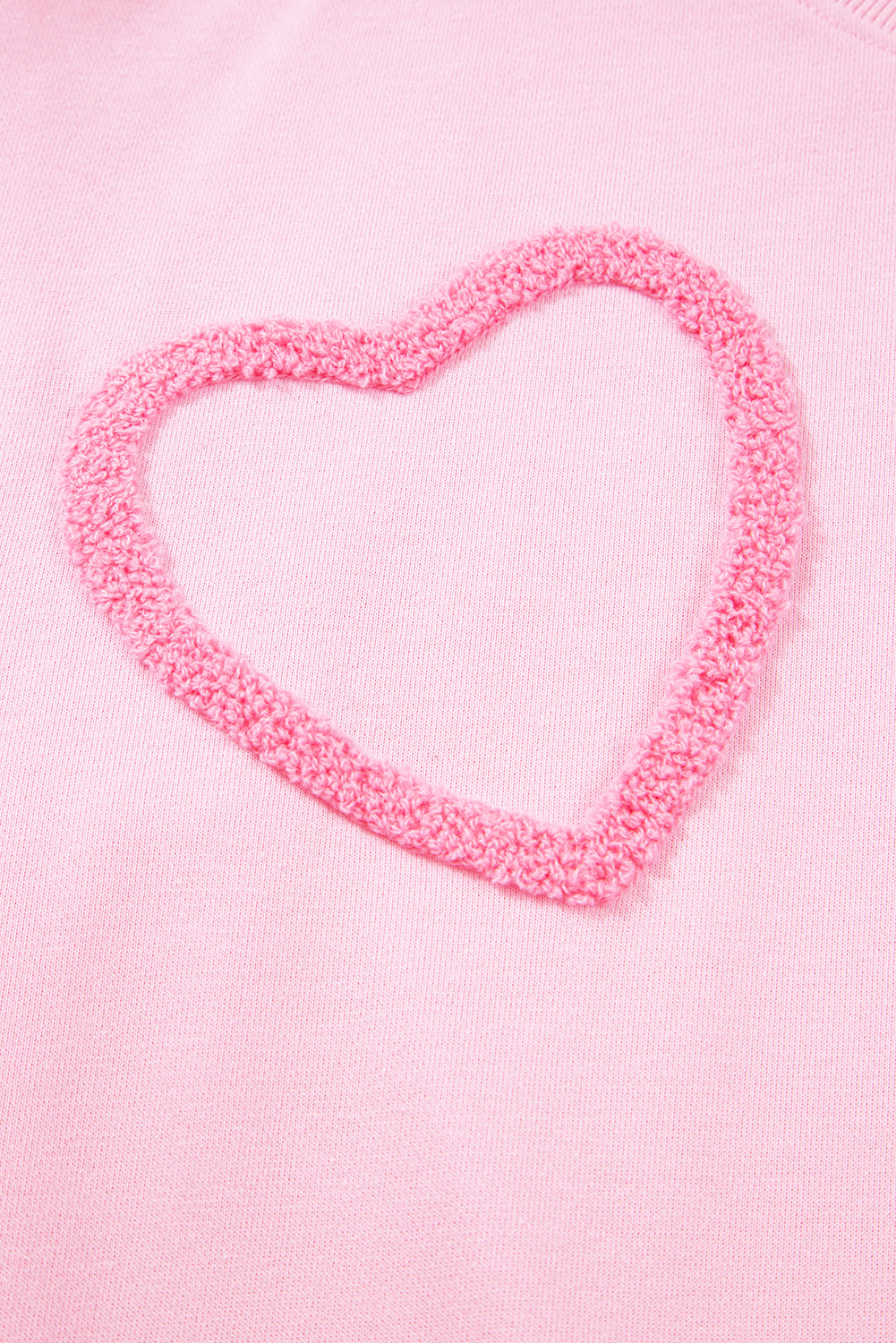 Chenille Heart Pattern Casual 2pcs Pants Set