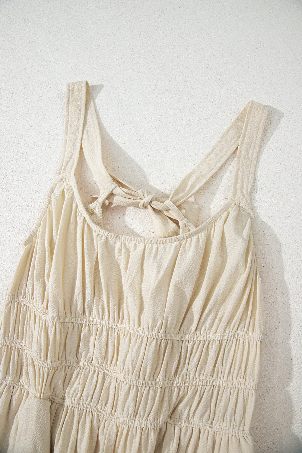 Ruched High Waist Sleeveless Wide Leg Jumpsuit
