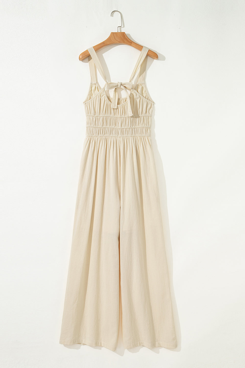 Ruched High Waist Sleeveless Wide Leg Jumpsuit