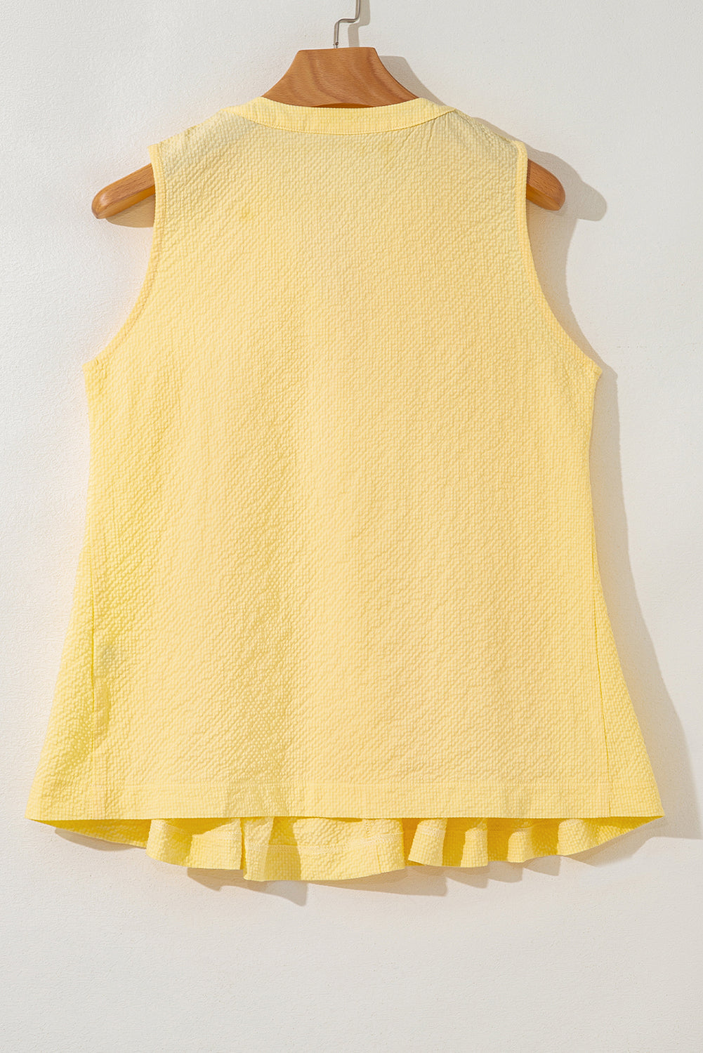 Bow Tie Notched Neck Pleated Tank Top