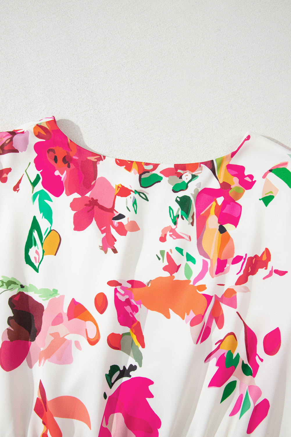 Floral Print V Neck Ruffle Sleeve Plus Size Midi Dress