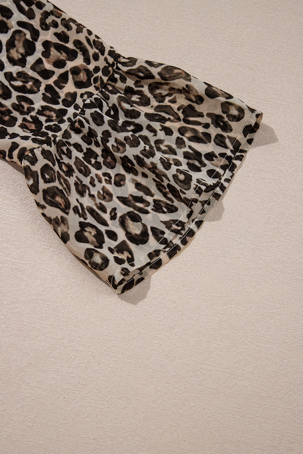 Leopard 3/4 Sleeve V Neck Swing Dress