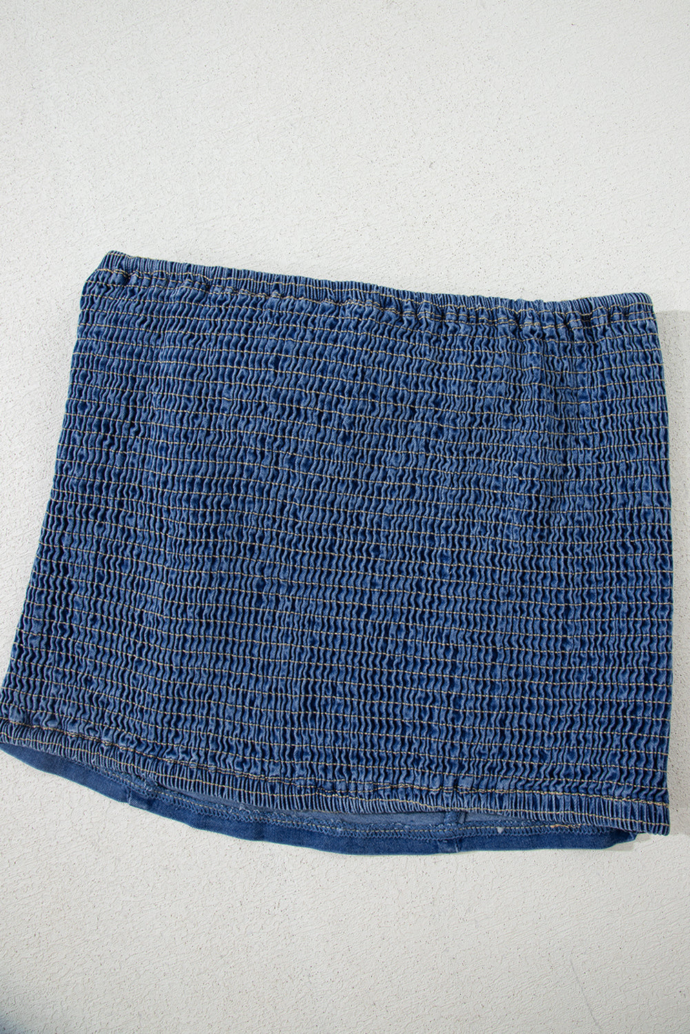 Vintage Bow Front Smocked Back Denim Tube Top
