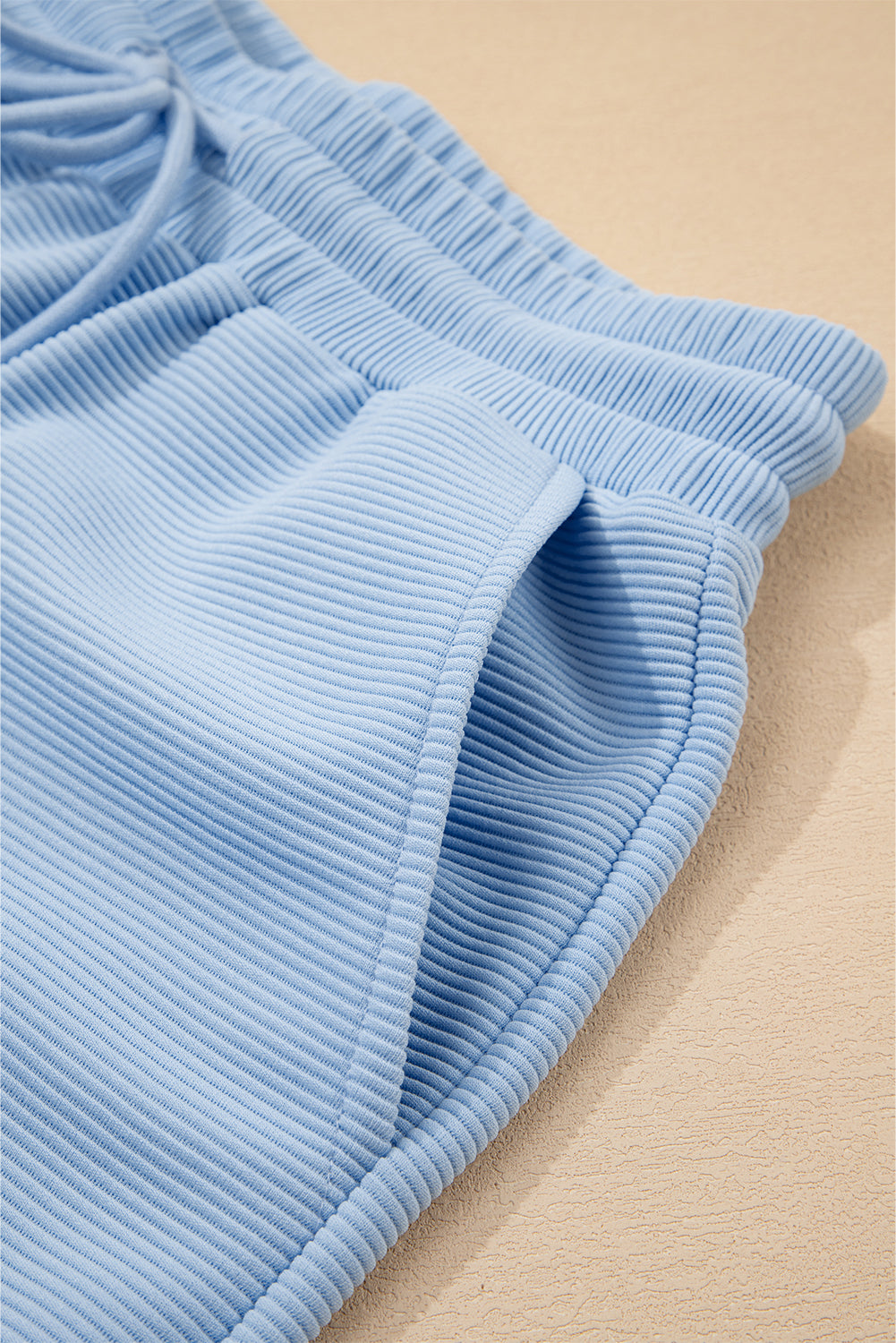 Textured Ruffled Sleeve Zipped Top and Wide Leg Pants Set