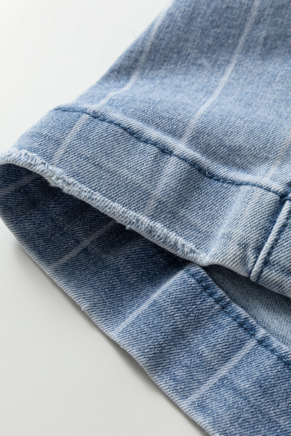 Multi Buttons Pinstripe Wide Leg Jeans
