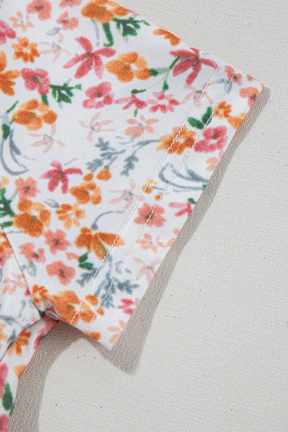 Short Sleeve Floral Ruched Sweetheart Bodysuit