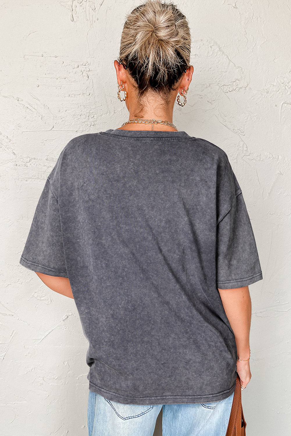 TEXAS Steer Head Graphic Mineral Wash Oversized T Shirt