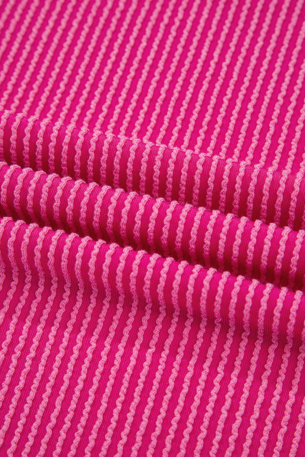 3D Spiral Ribbed Texture 2 Tones Patchwork Short Set