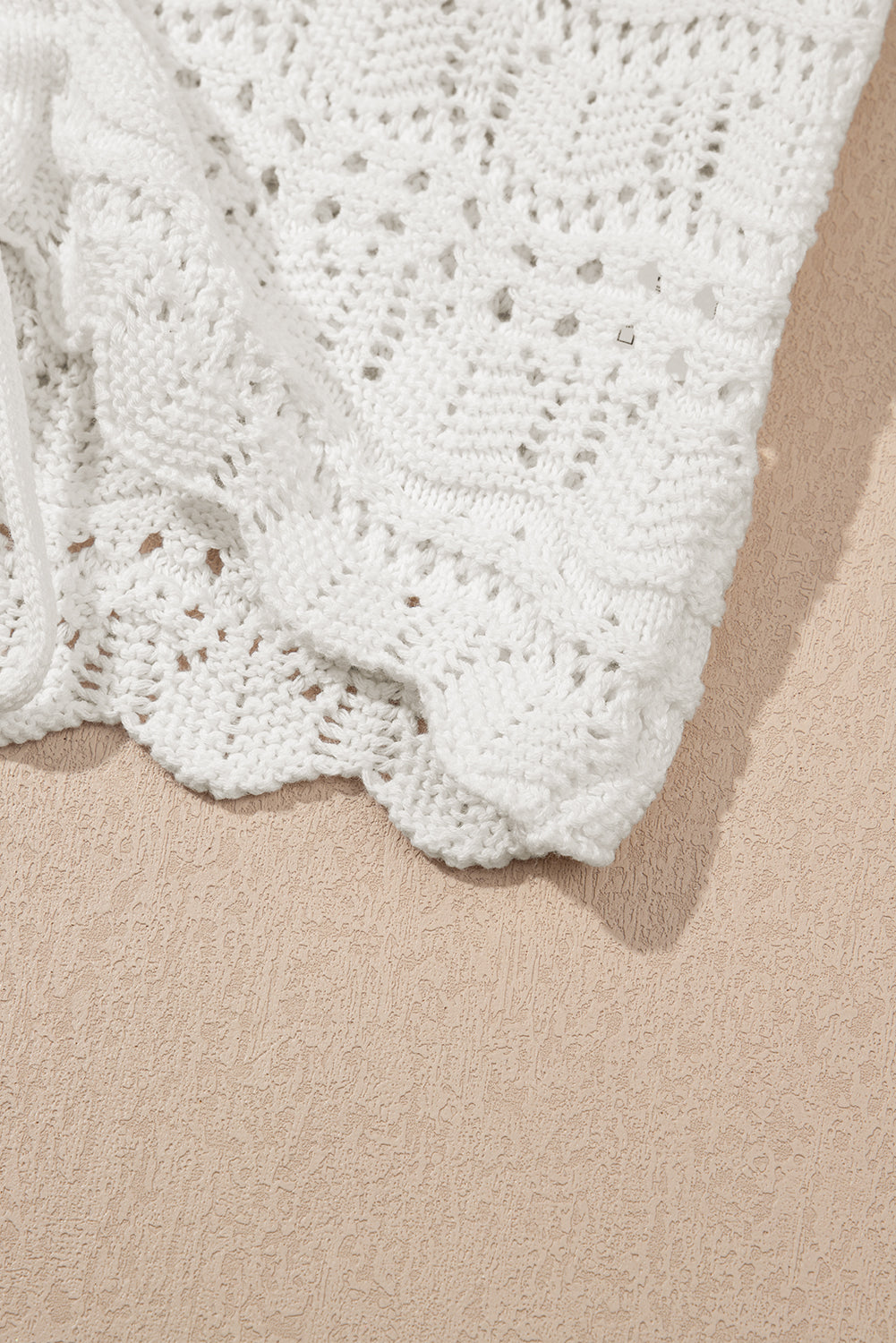 Trendy Hollowed Knit V Neck Drawstring Sweater Vest
