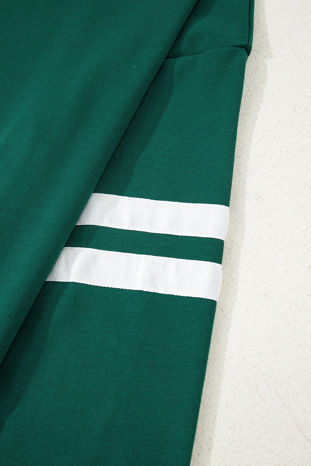 Varsity Striped Sleeve Drop Shoulder Sweatshirt and Short Set