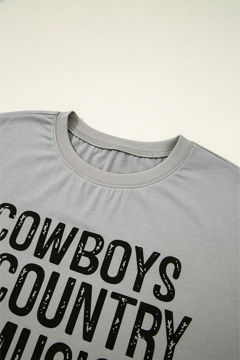 Cowboys & Country Music Graphic Crew Neck T Shirt