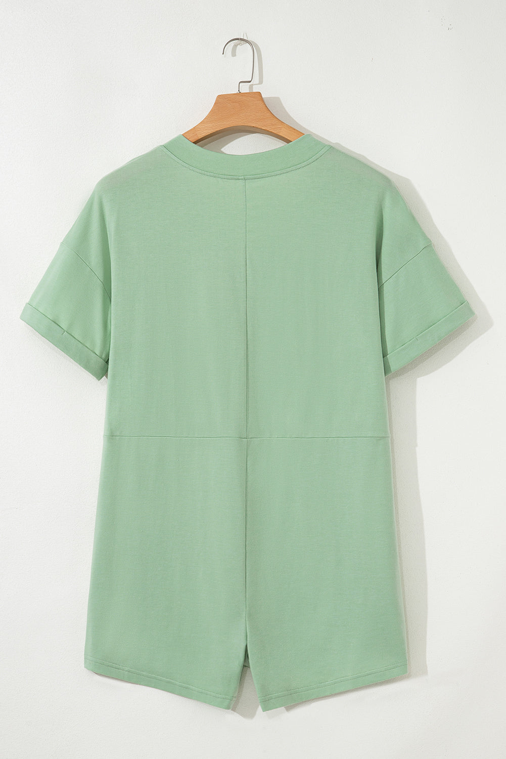 Loose Half Sleeve V Neck Knit Romper