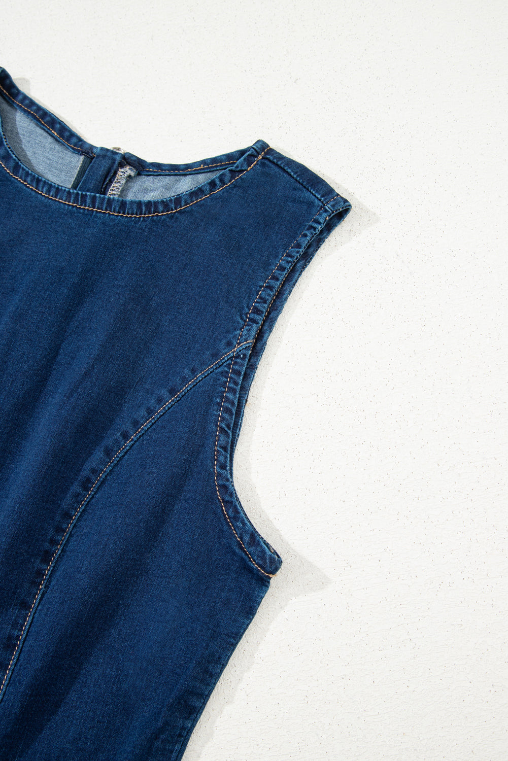 Sleeveless Zipped Bodycon Denim Short Dress
