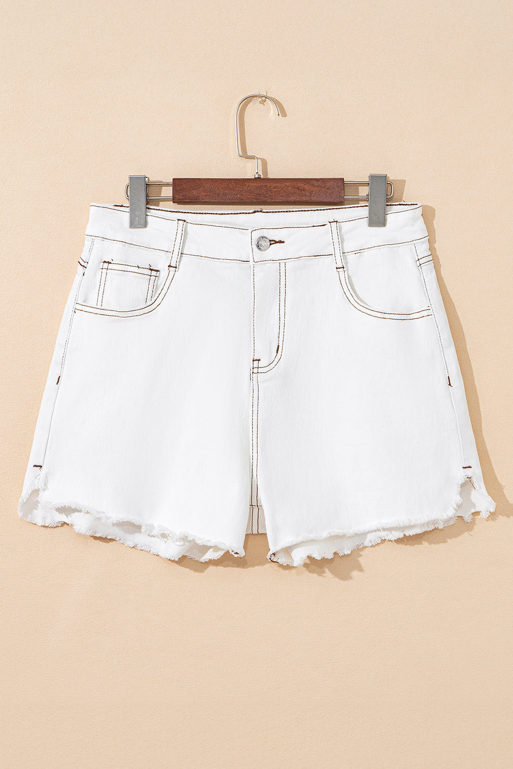Raw Hem High Waist Denim Shorts