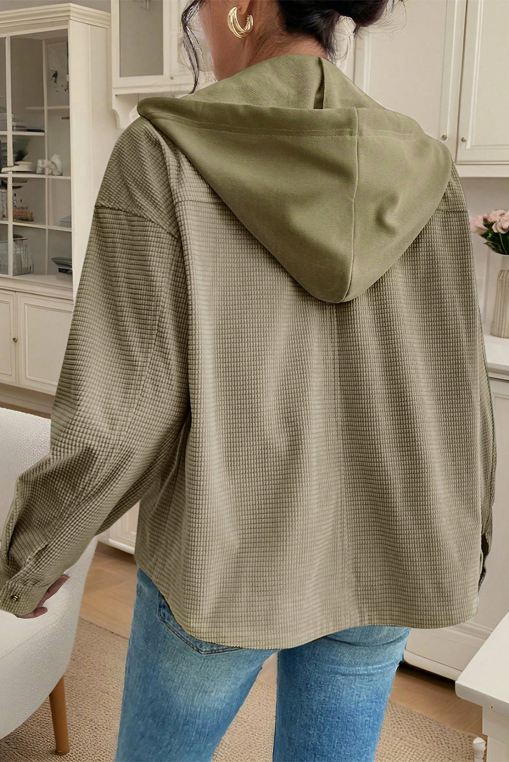 2 in 1 Thermal Knit Textured Hooded Jacket
