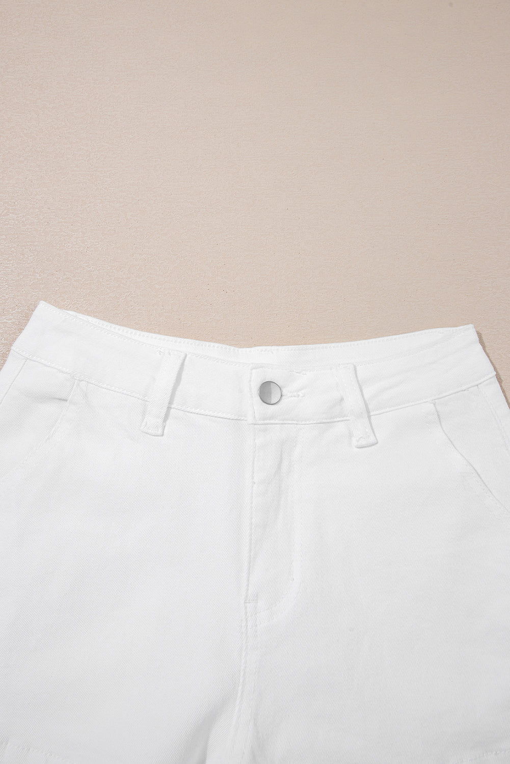 Scalloped Hemline Acid Wash High Waist Denim Shorts