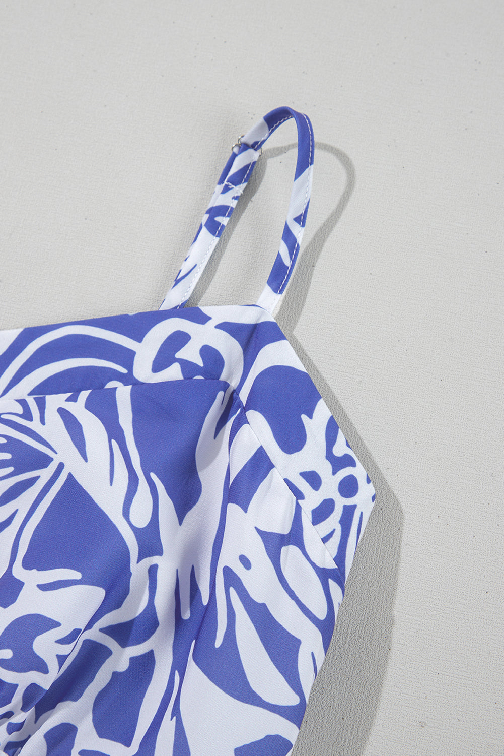 Floral Print Spaghetti Strap High Waist Maxi Dress