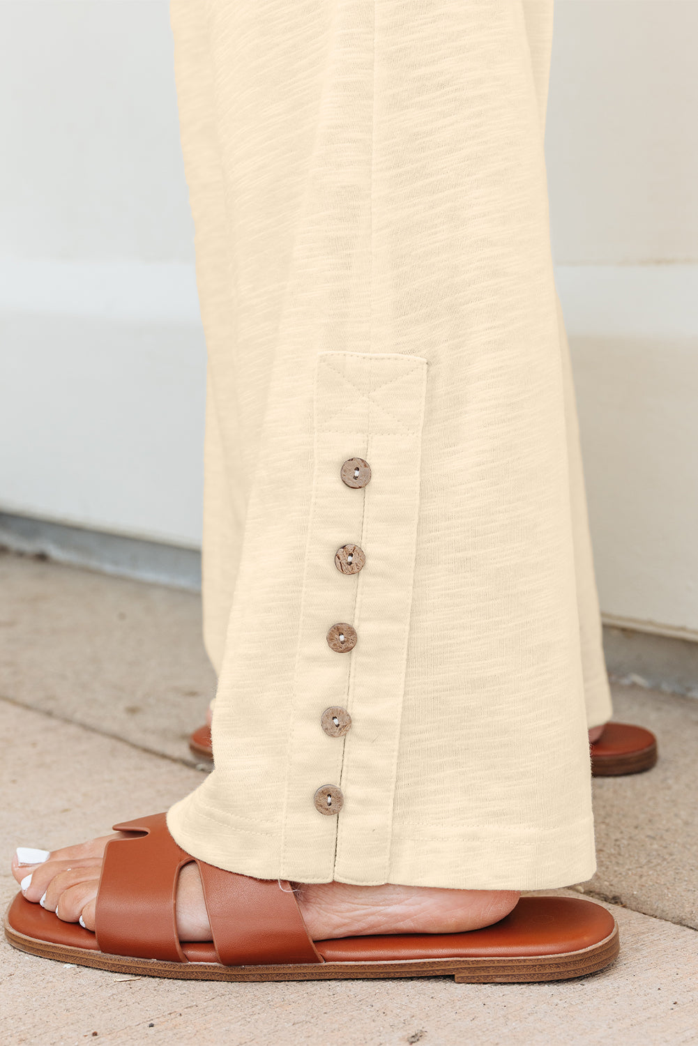 Solid Color Tank Top and Smocked Waist Pants Set