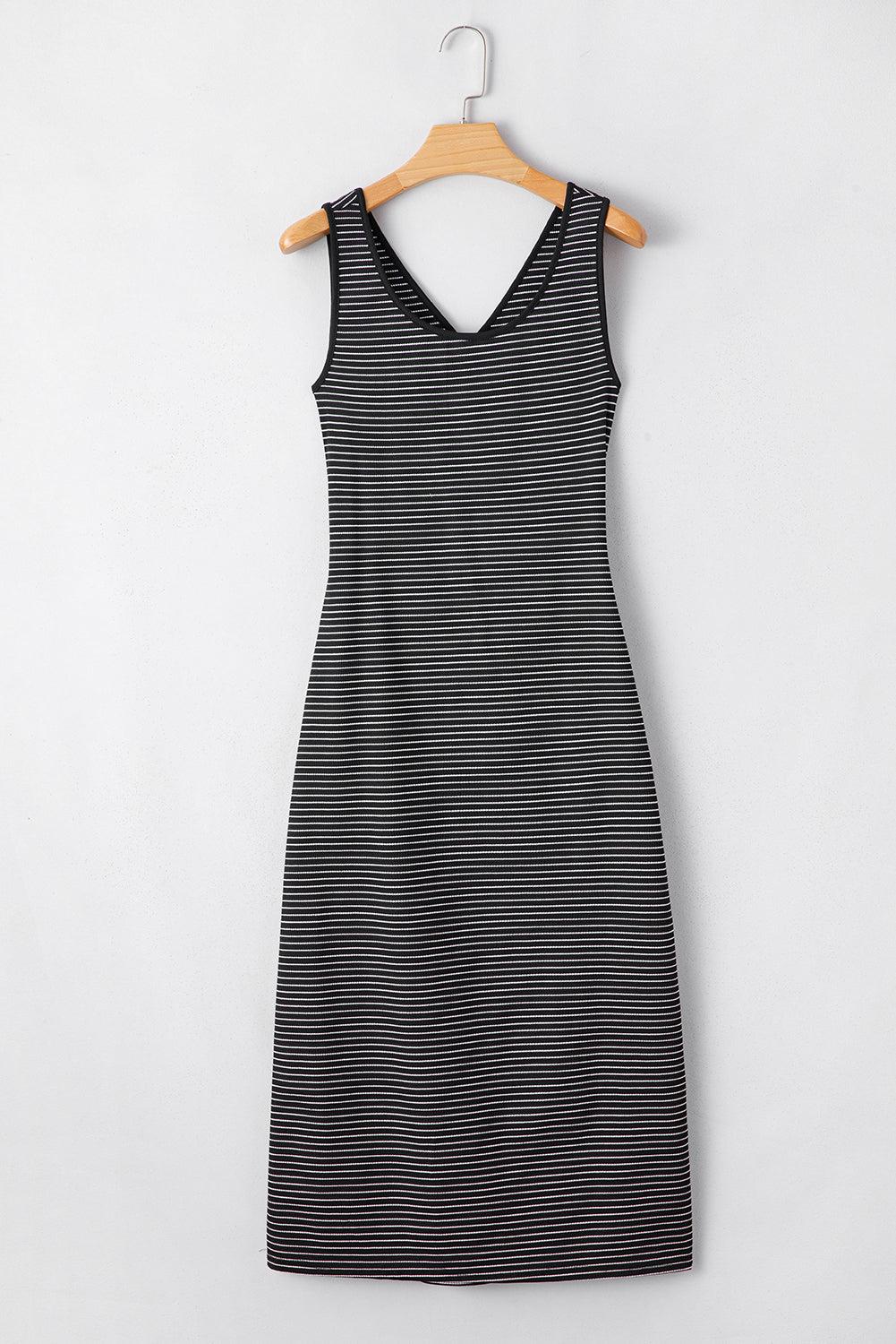 Criss Cross Side Slits Slim Fit Sleeveless Midi Dress