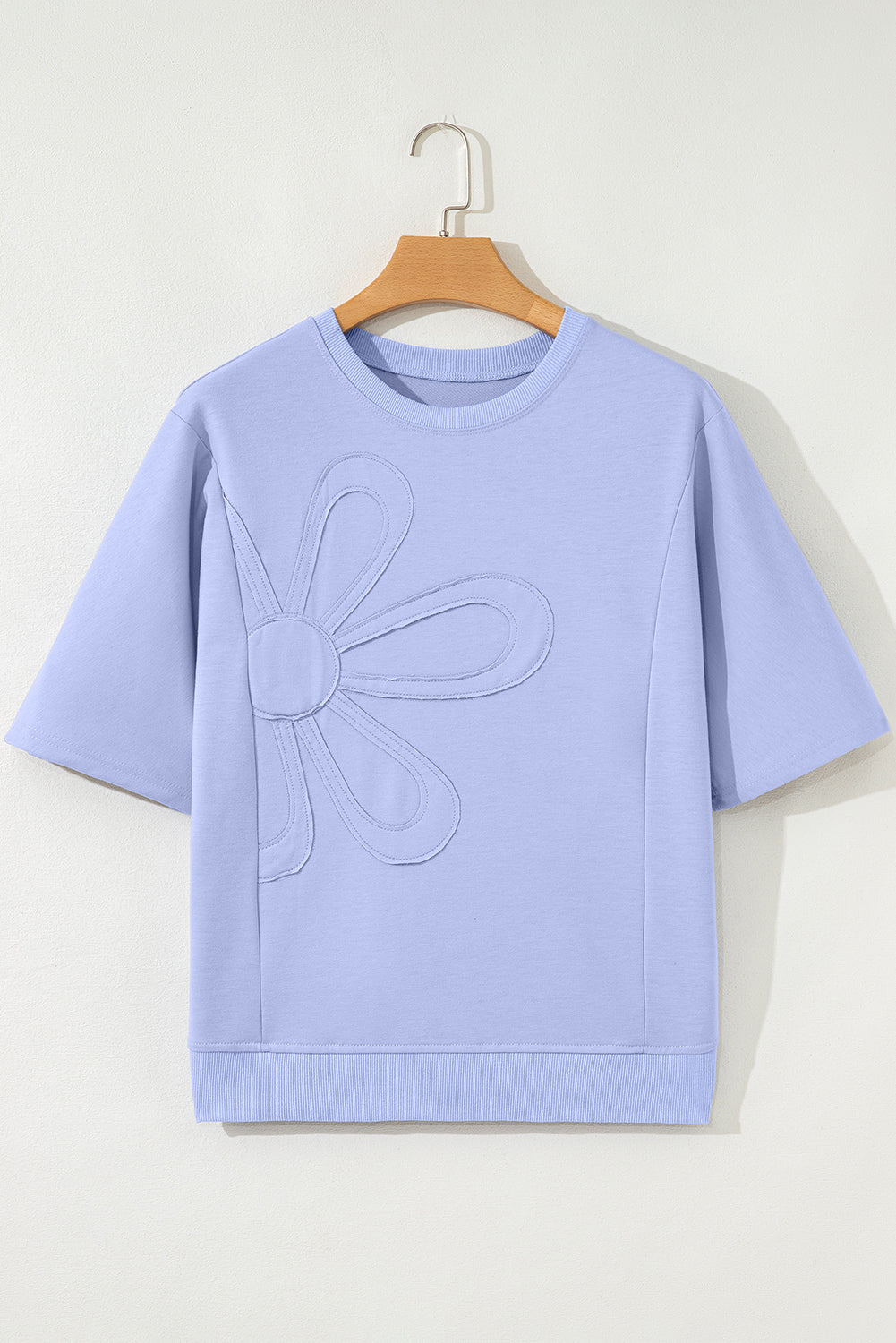 Floral Patched Half Sleeve Tunic Top