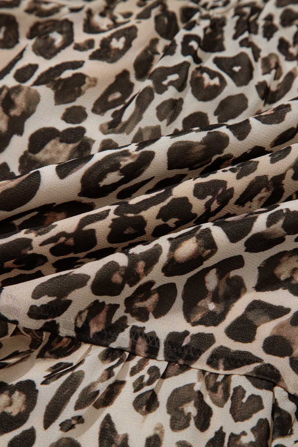 Leopard 3/4 Sleeve V Neck Swing Dress