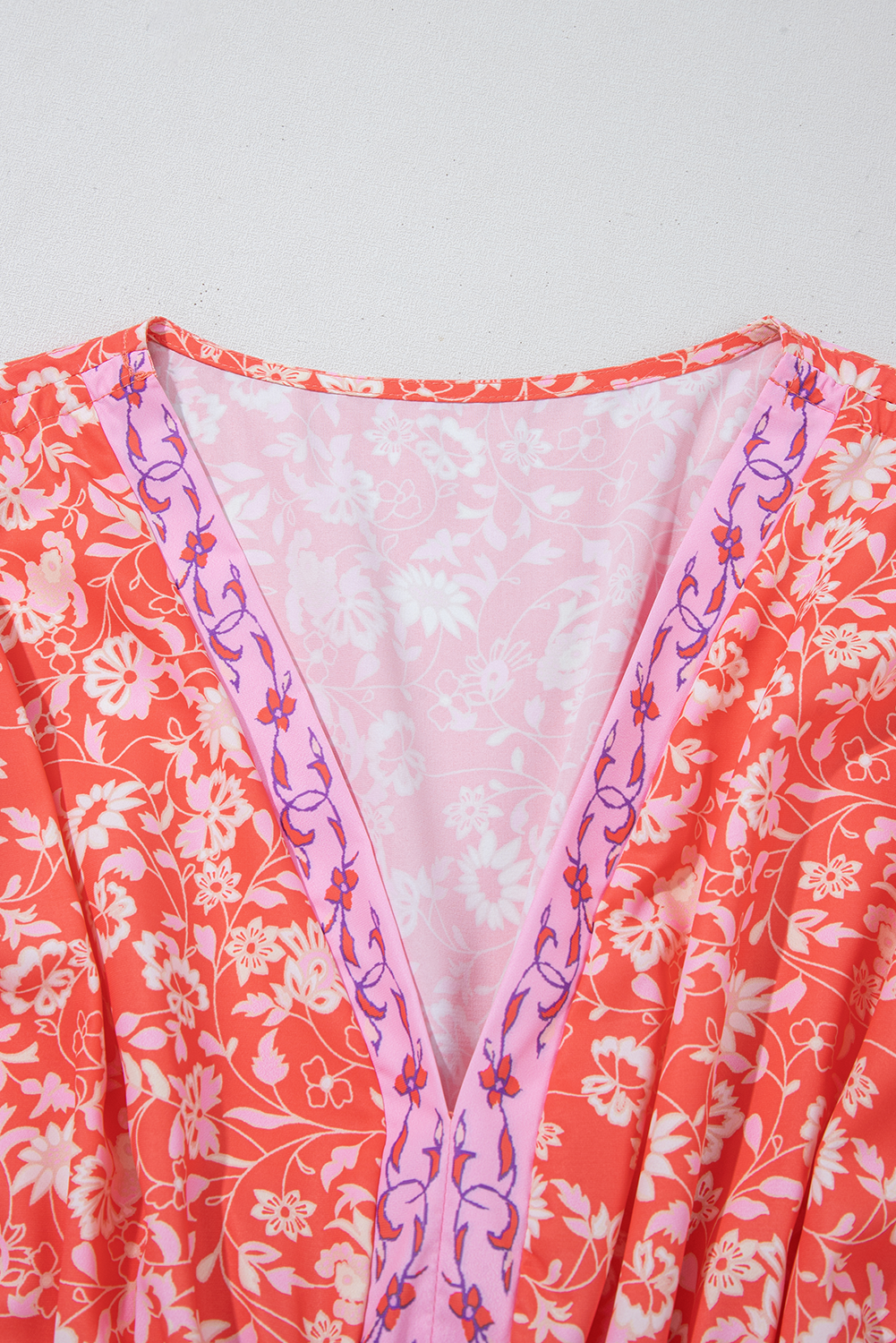 Floral Print Tasseled Tied Sleeve Empire Waist Maxi Dress