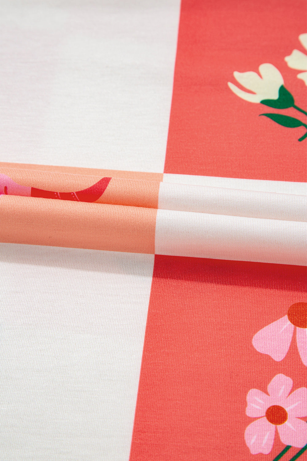 Western Fashion Checker Print Crewneck T Shirt