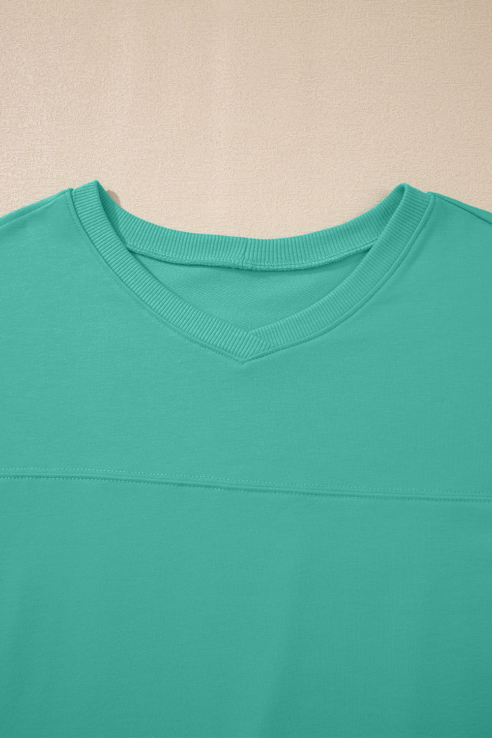 Solid Loose V Neck Half Sleeve Tee and Shorts