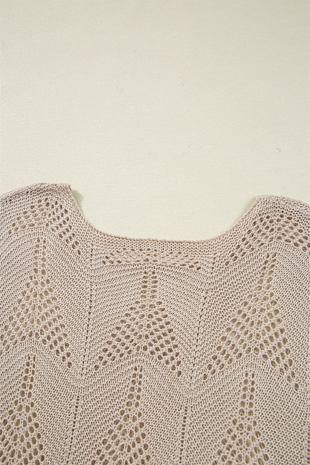 Hollow Out Knit 7/8 Sleeve Casual Sweater