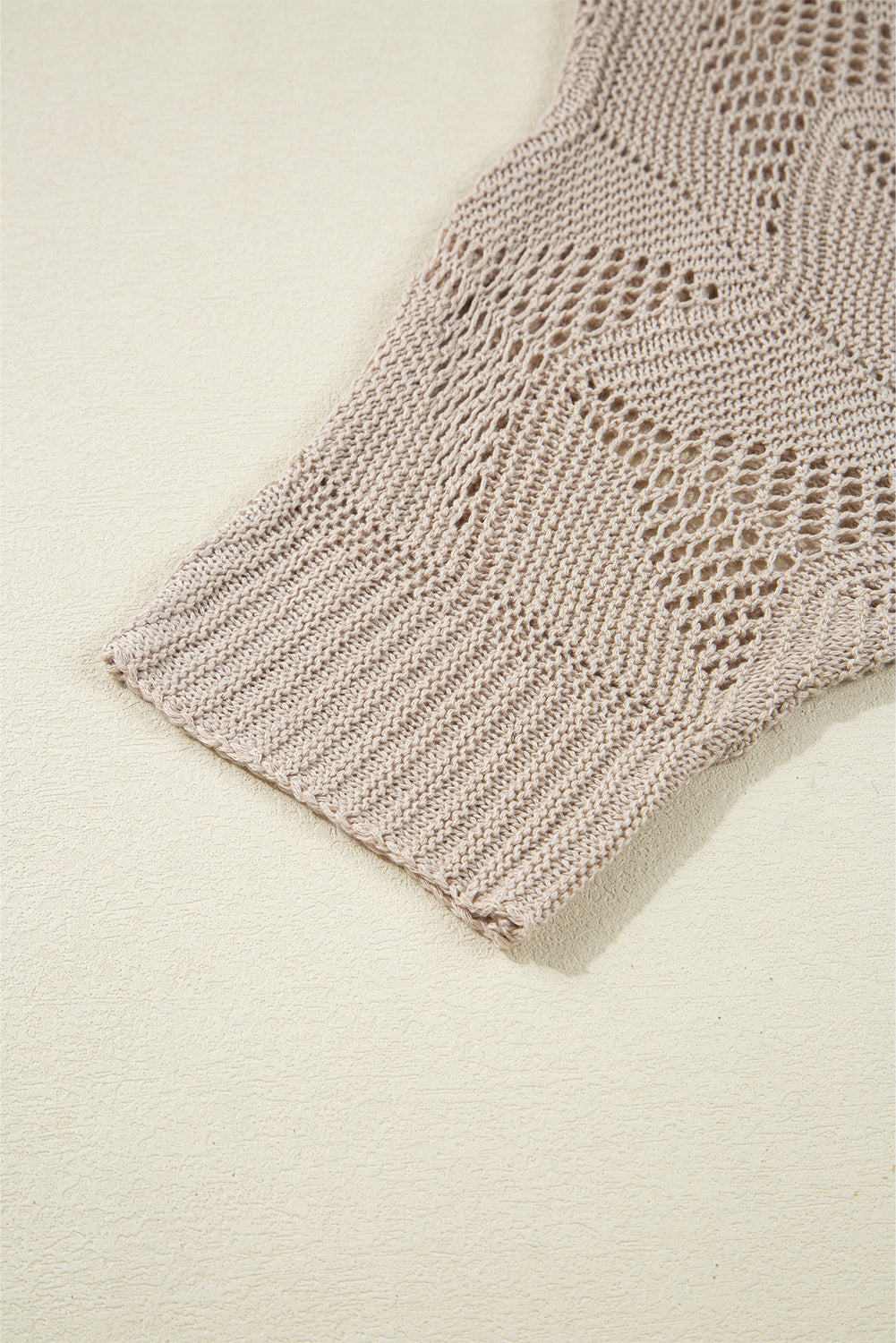 Hollow Out Knit 7/8 Sleeve Casual Sweater