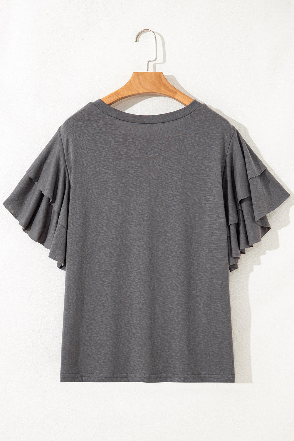 Double Ruffled Short Sleeve Plus Size Top