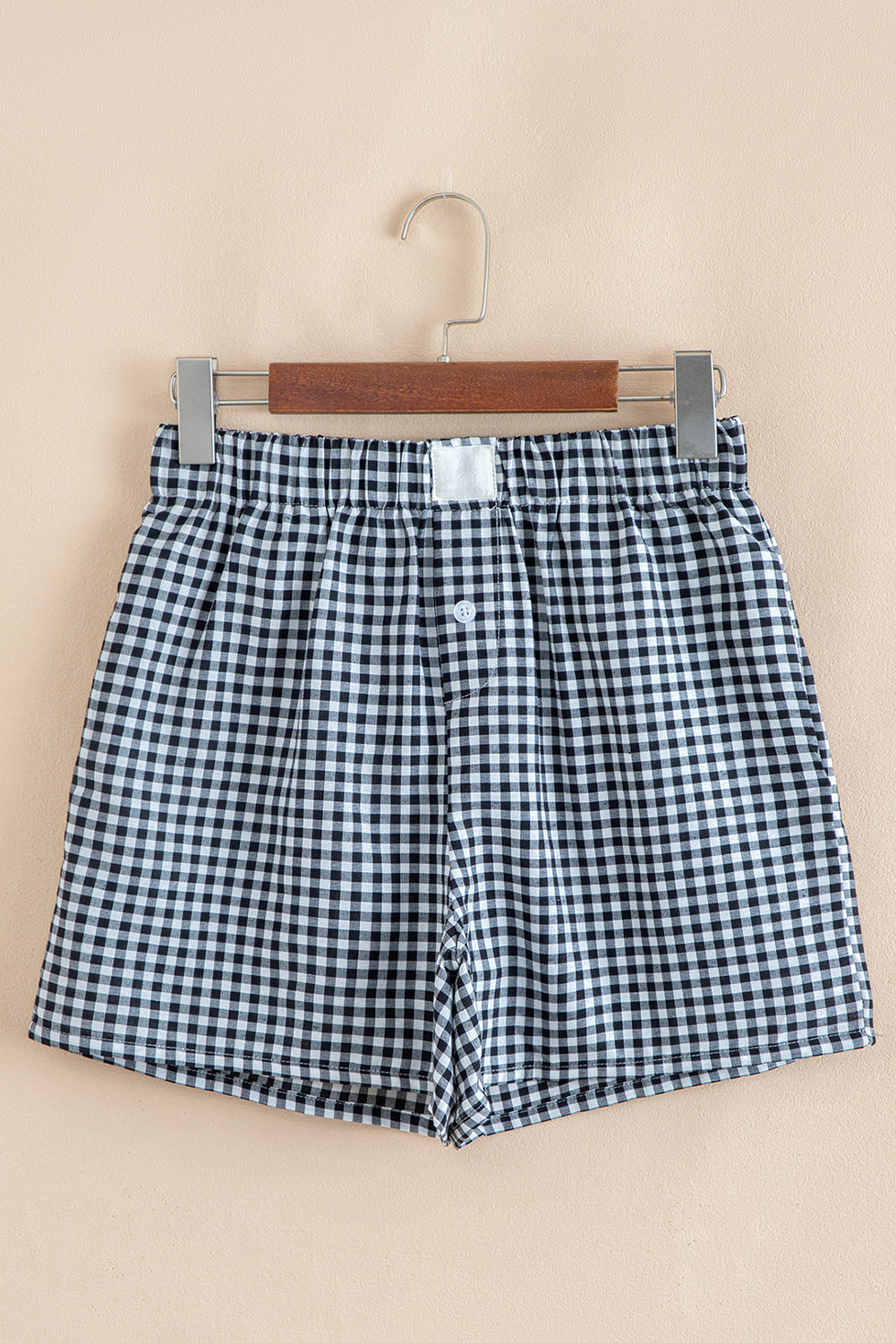 Gingham Printed High Waist Shorts