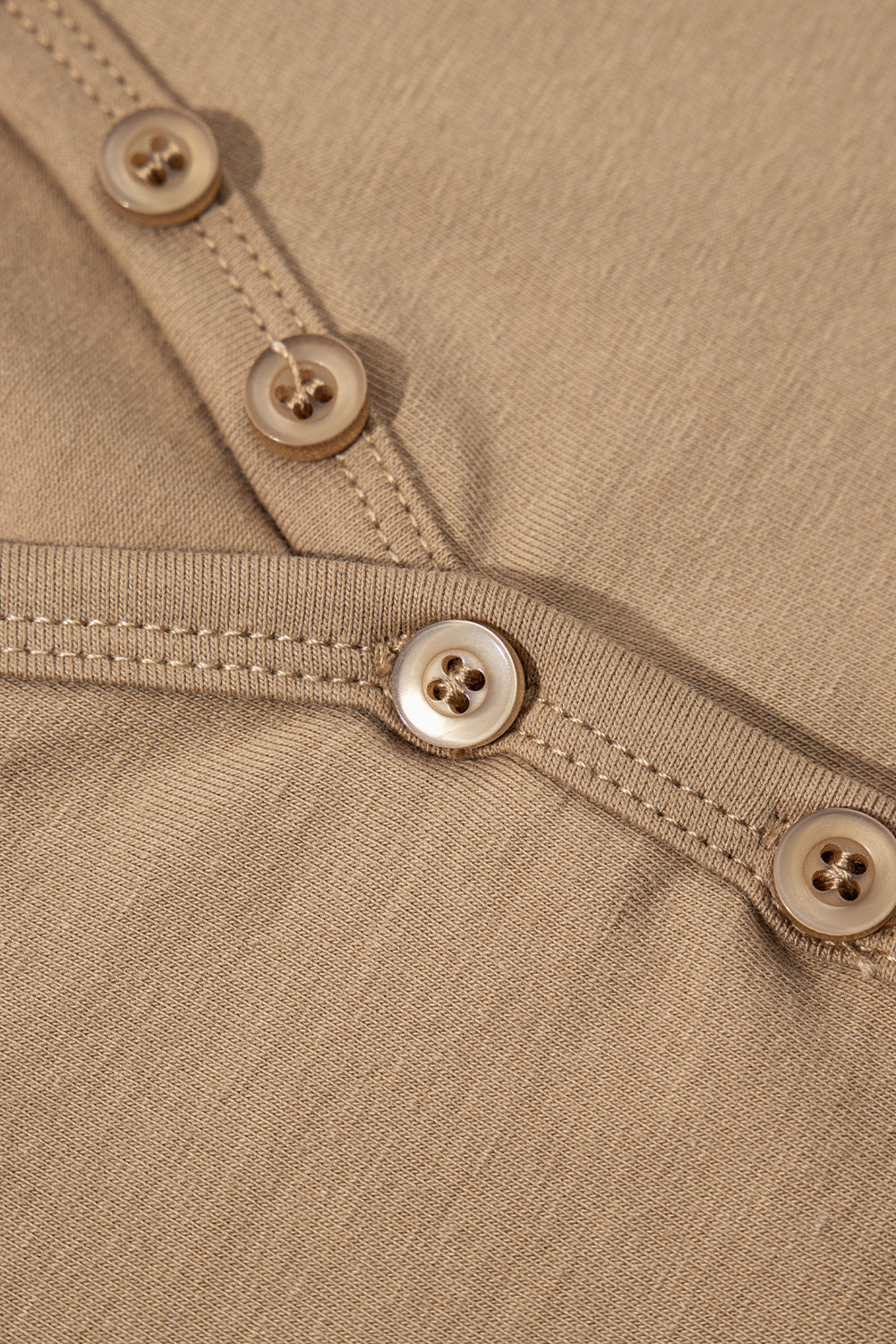 Long Sleeve Buttons V Neck Slim Fit Top