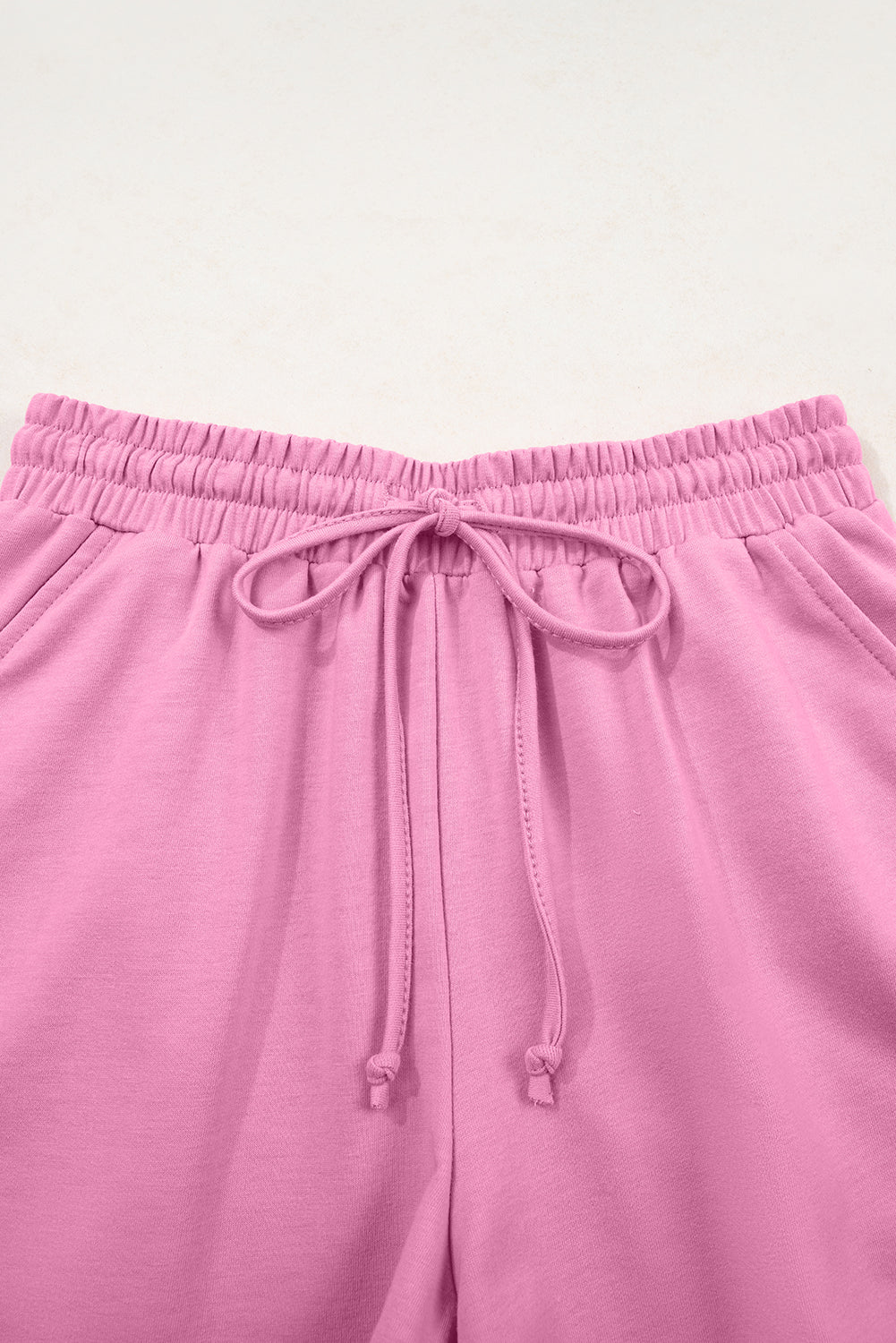 Solid Loose V Neck Half Sleeve Tee and Shorts