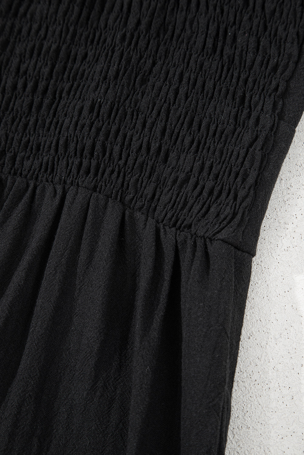 Front Cut Out Smocked Back Sleeveless Wide Leg Jumpsuit