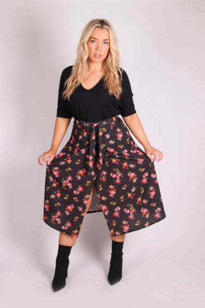Lori Printed wrap midi skirt