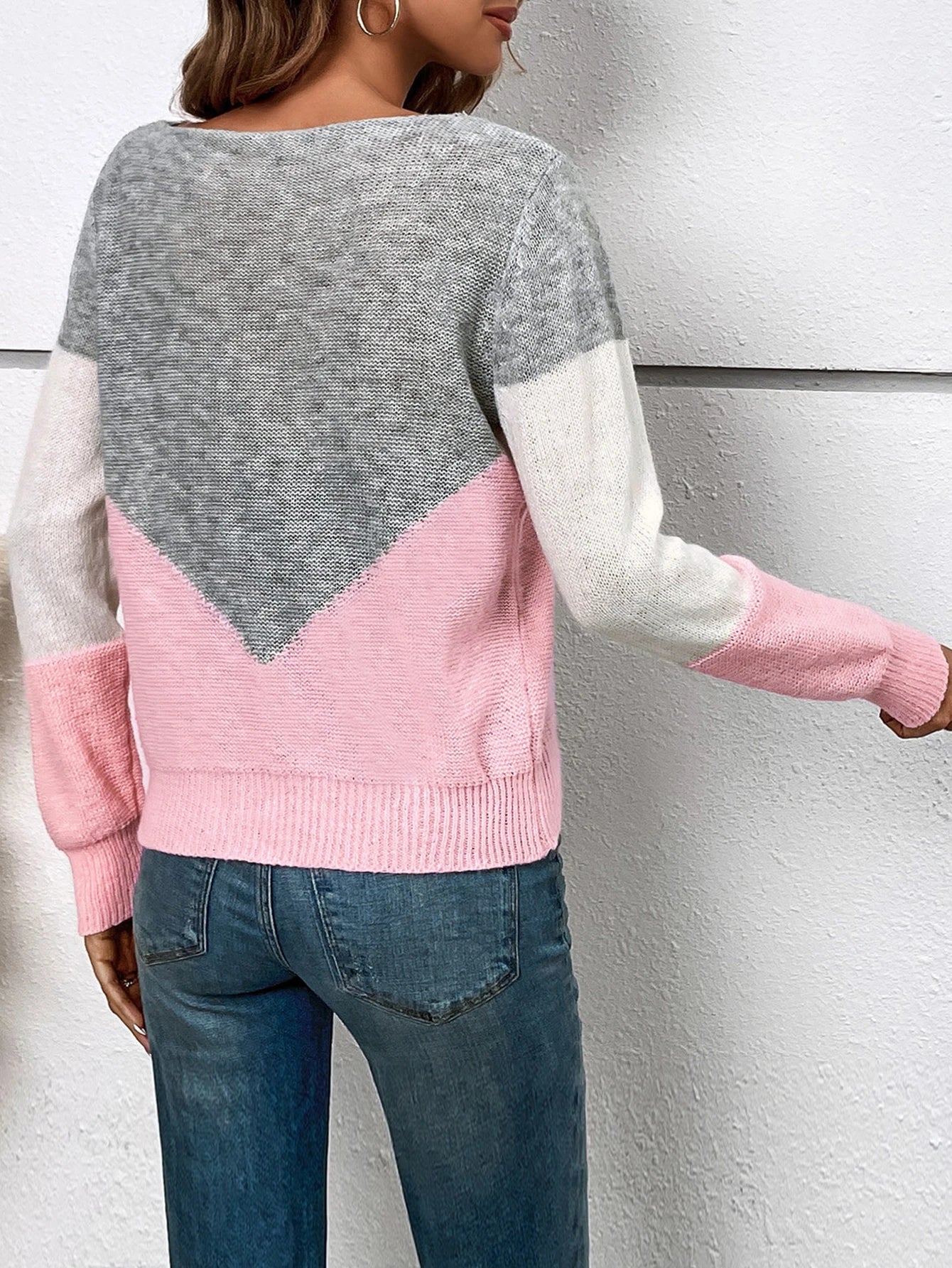 Color Block Cut Out Sweater