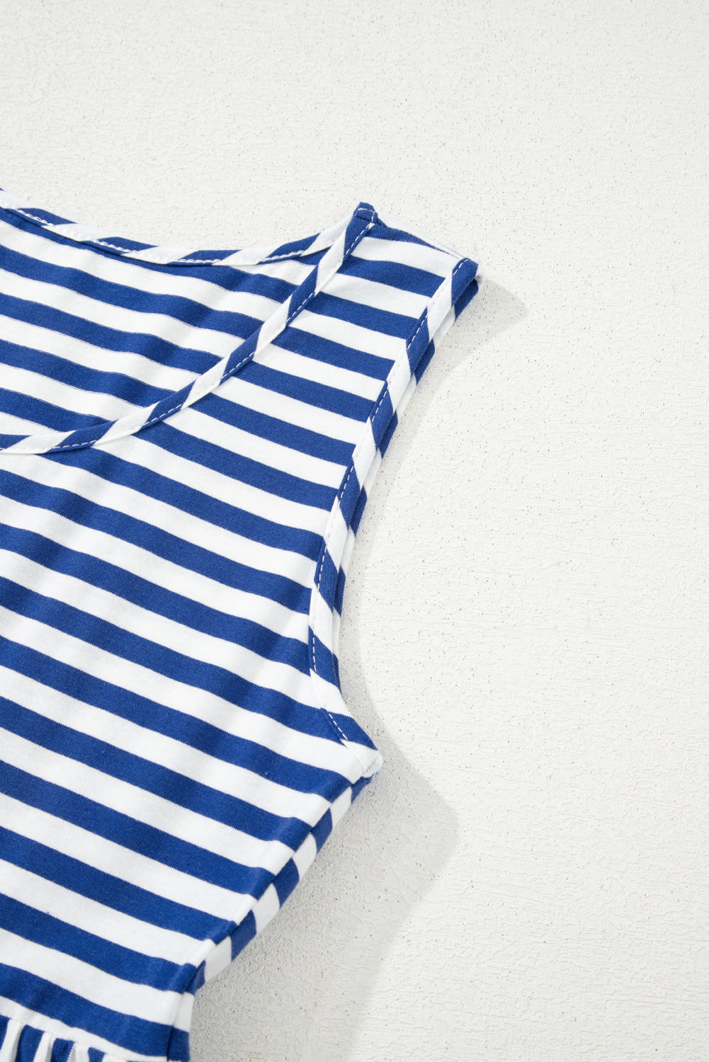Stripe U Neck Sleeveless Loose Fit Mini Dress