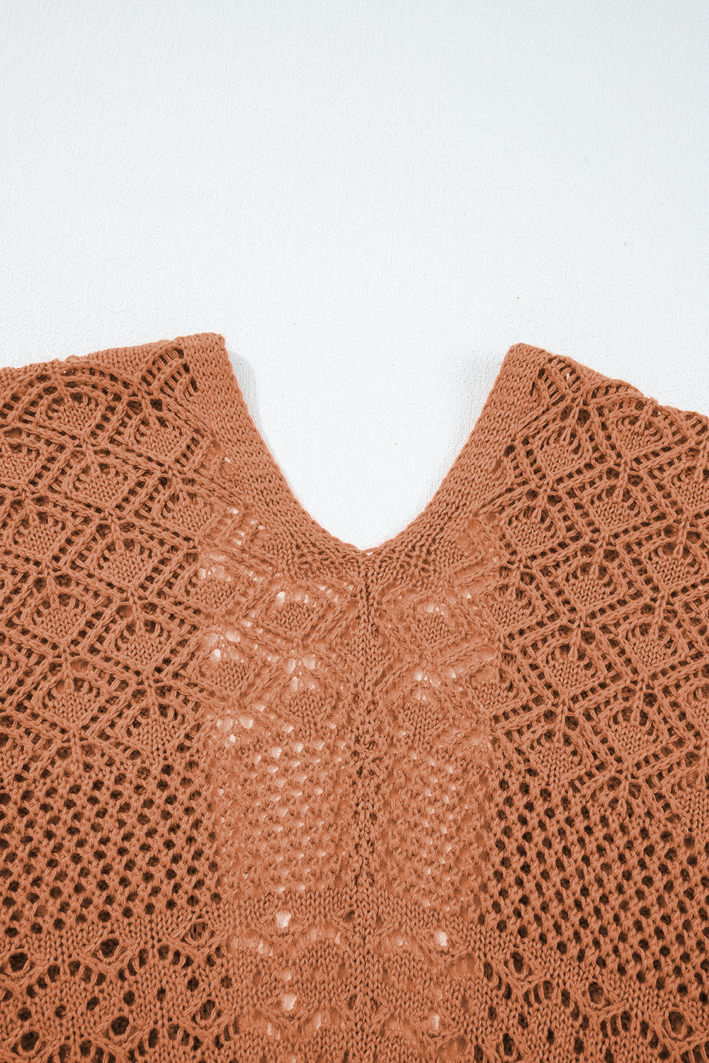 Mix Pattern Hollowed Knit Open Front Cardigan