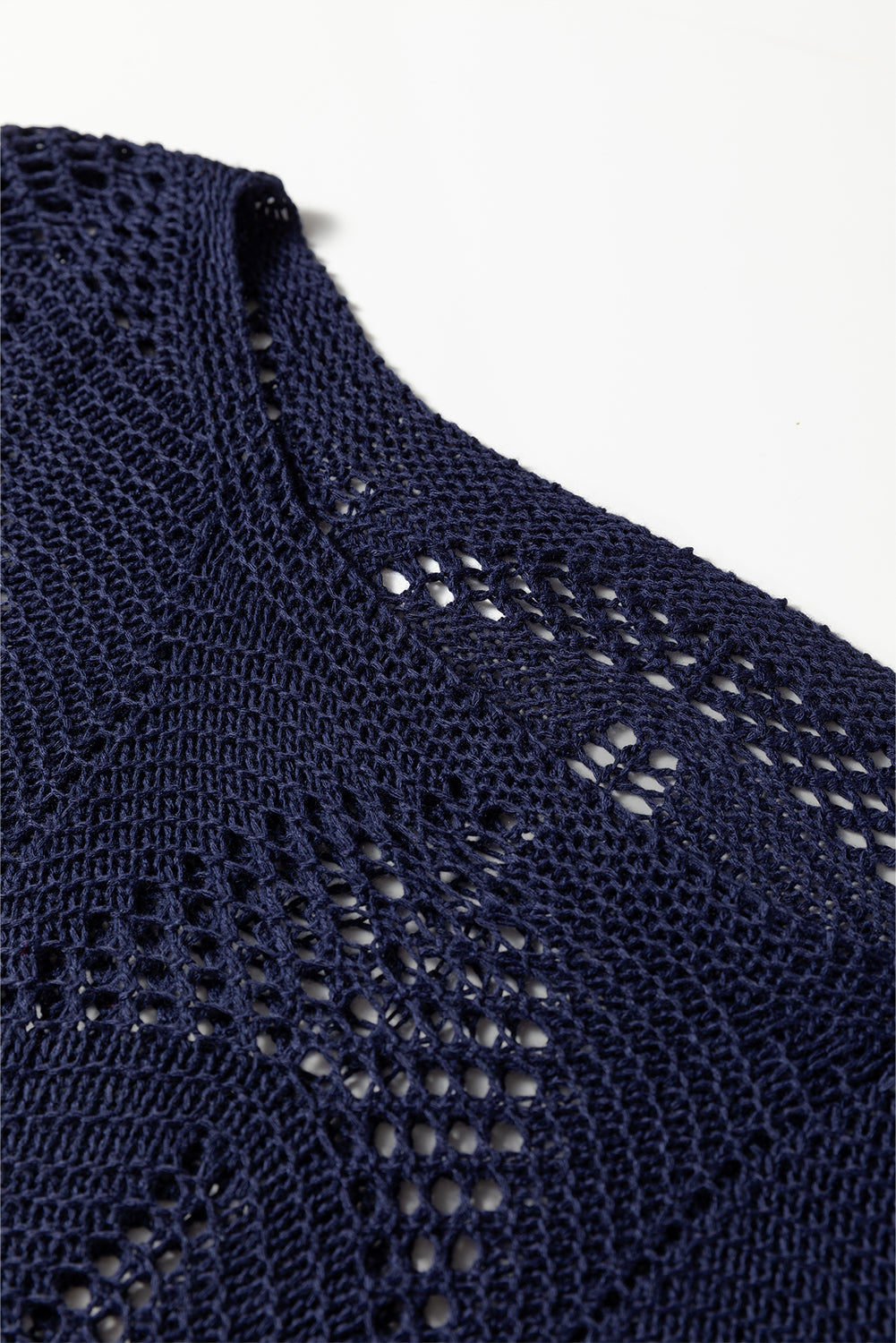 Hollow Out Knit 7/8 Sleeve Casual Sweater