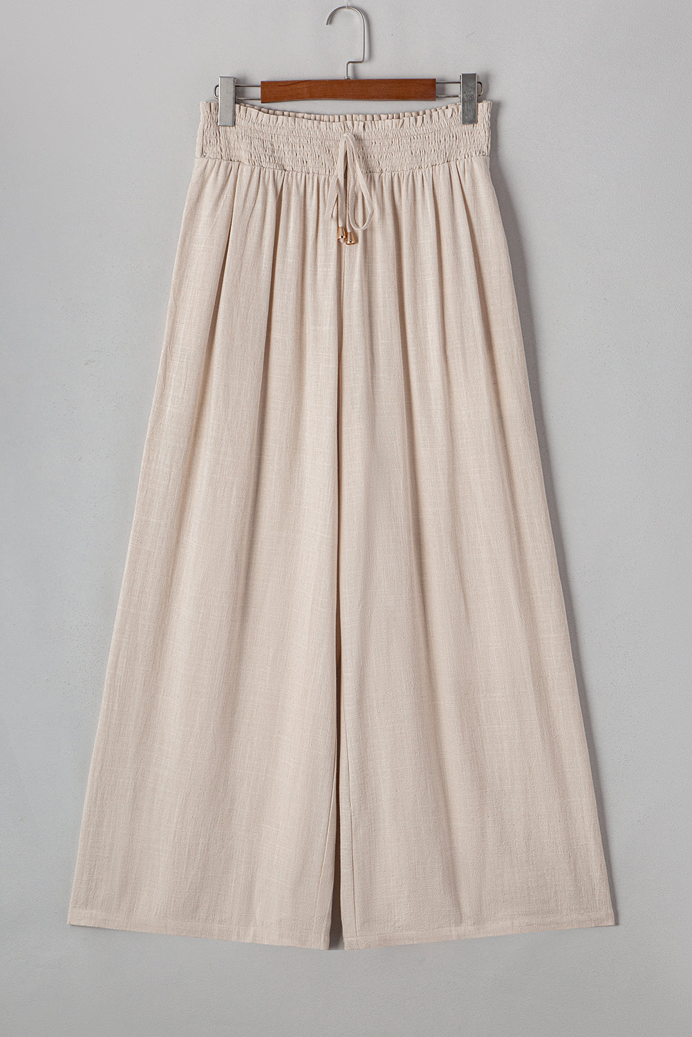 Smocked High Waist Wide Leg Plus Size Pants