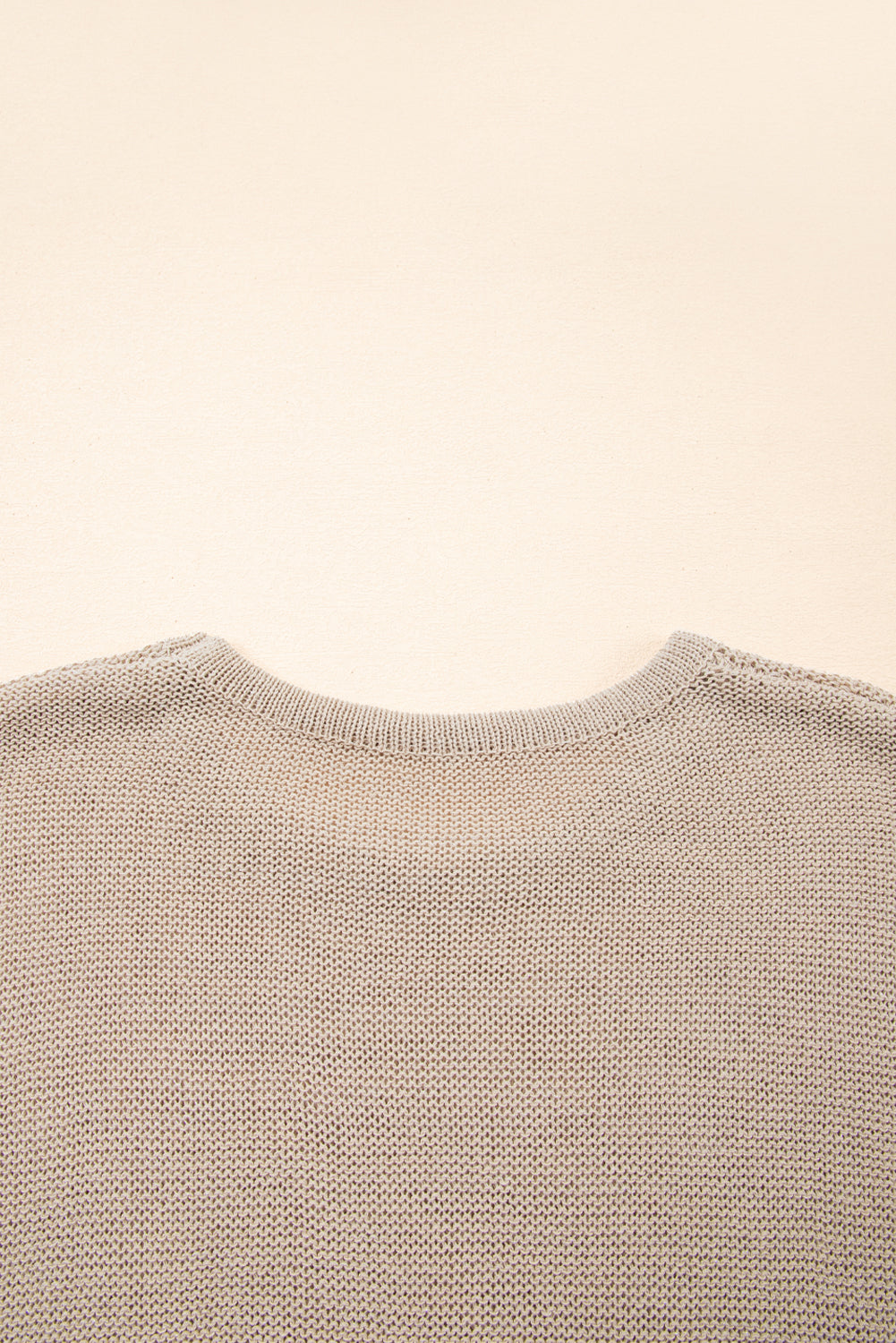 Shiny Knitted Short Sleeve Drop Shoulder Sweater