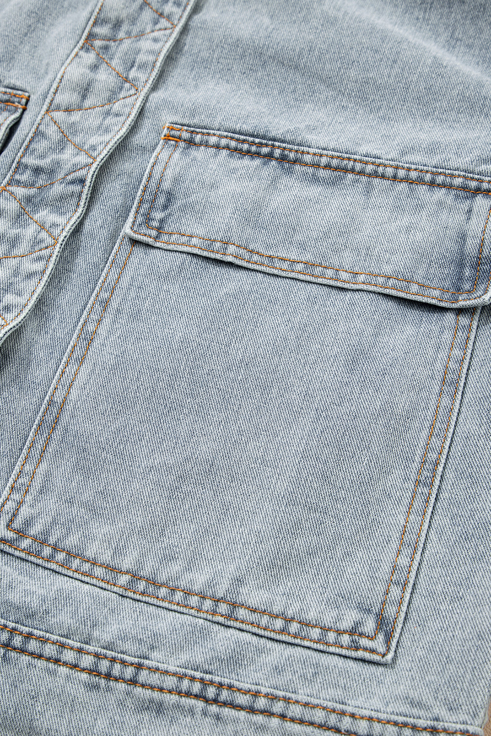 Street Style Zip Up Washed Denim Jacket