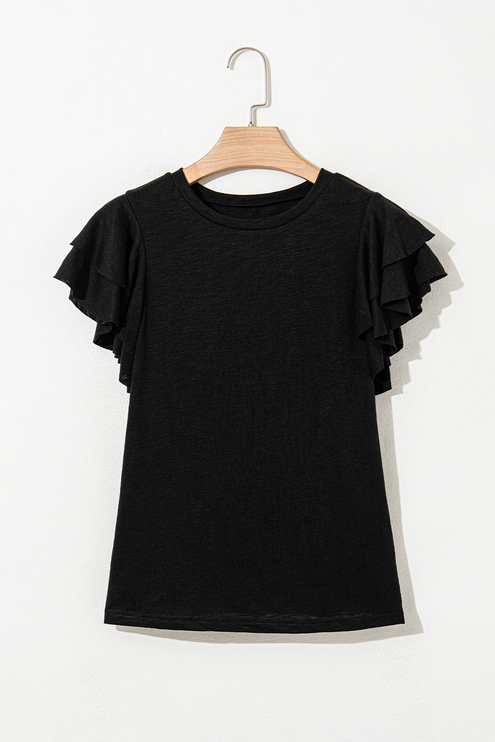 Layered Ruffle Short Sleeve Round Neck Top