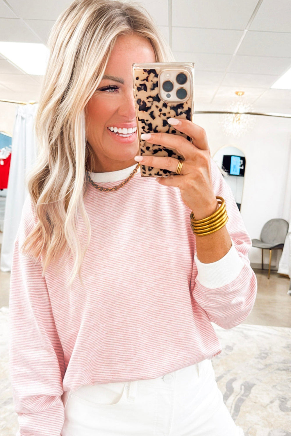 Contrast Edge Patchwork Long Sleeve Top