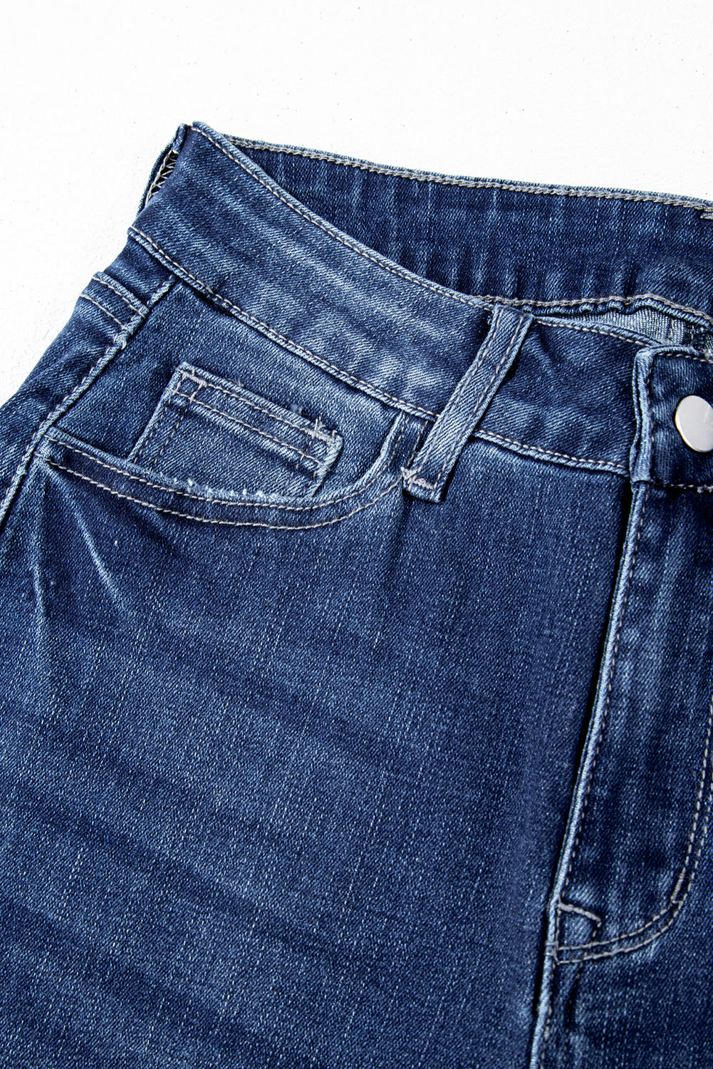 Mineral Wash Raw Hem High Waist Flared Jeans