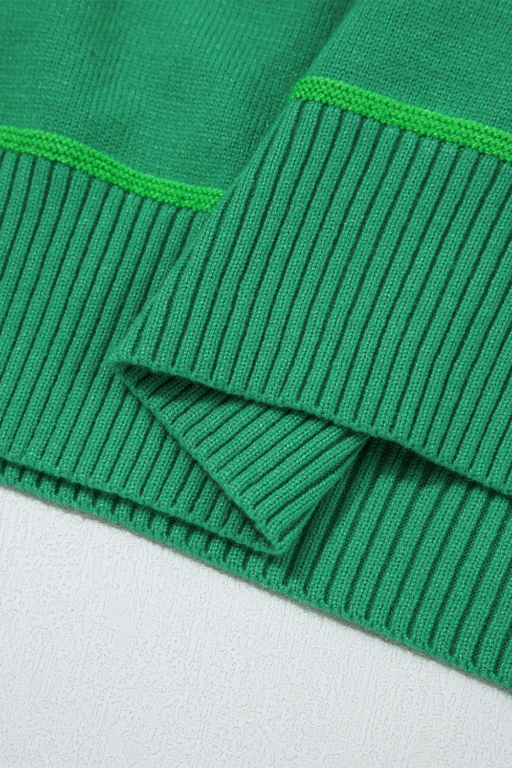 Colorblock Striped Half Sleeve Drop Shoulder Sweater