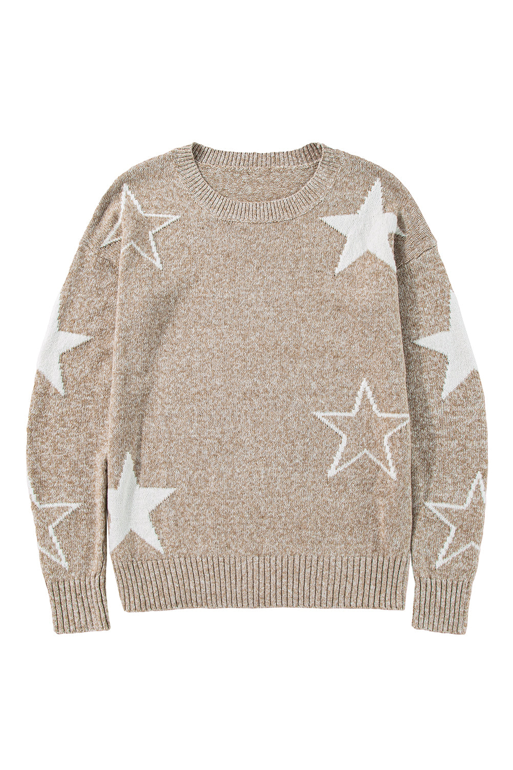 Star Pattern Drop Shoulder Sweater